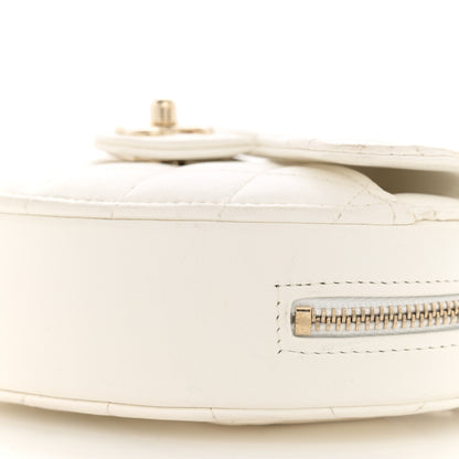 Chanel Lambskin Quilted CC In Love Heart Clutch With Chain White 10 of 12