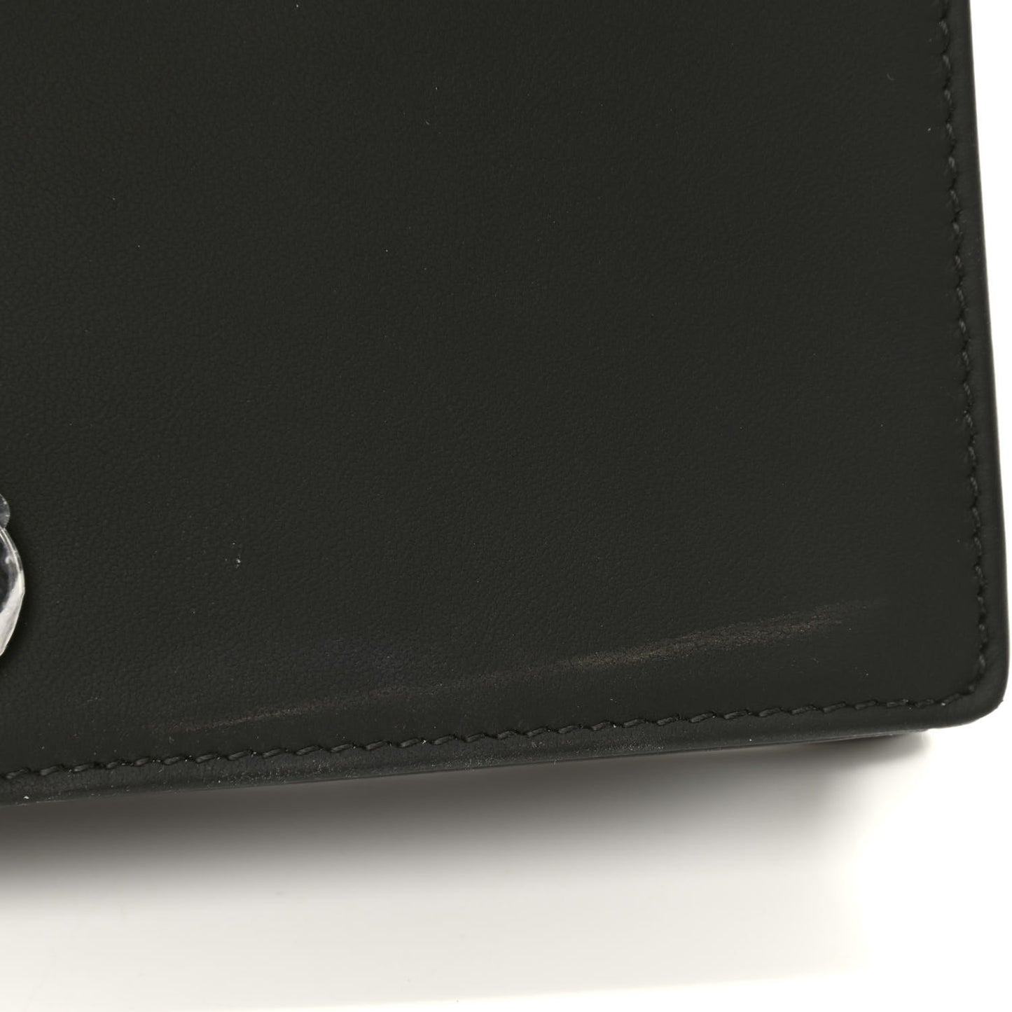 Ultra Matte Calfskin Diorama Wallet on Chain Pouch Black
