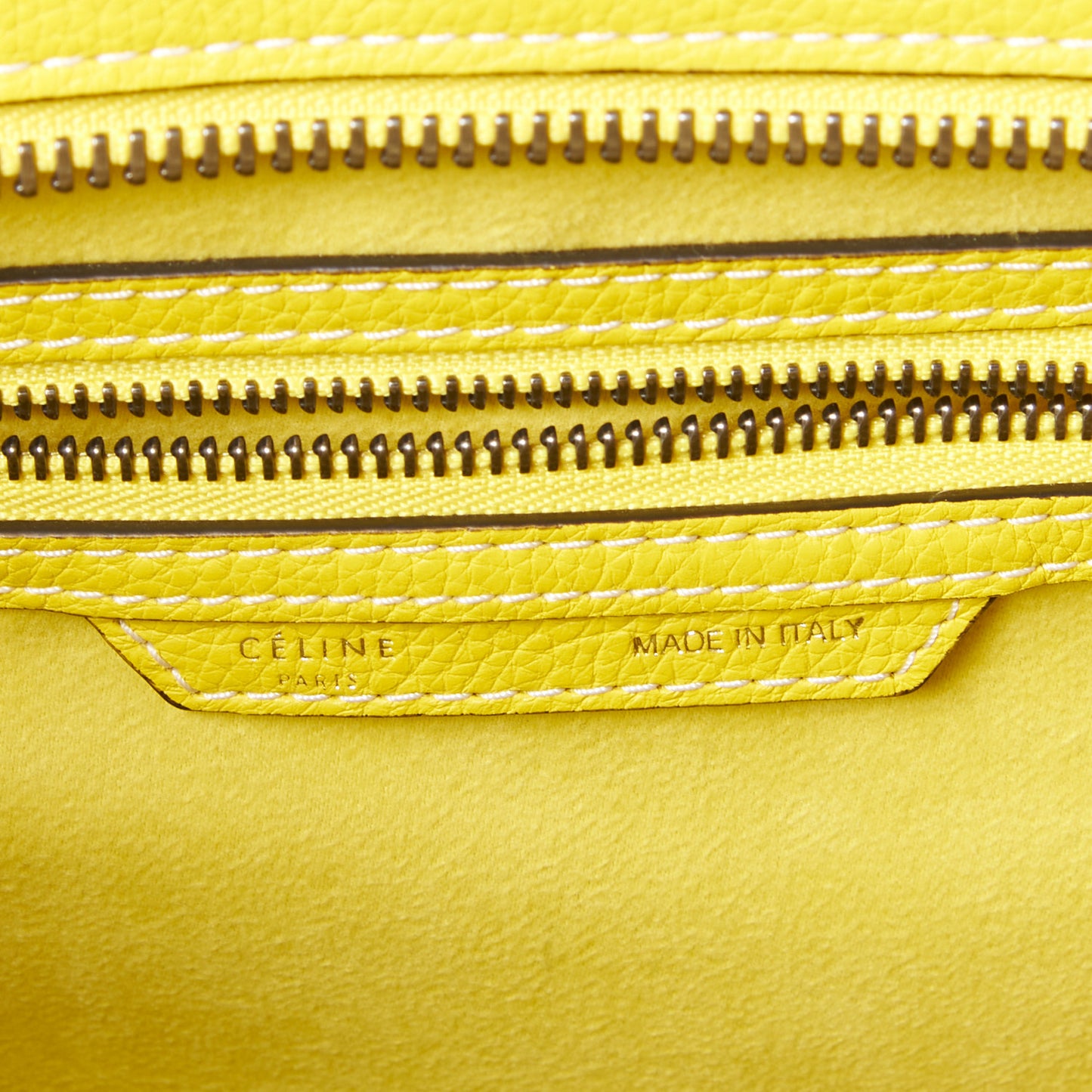 Drummed Calfskin Mini Luggage Citron