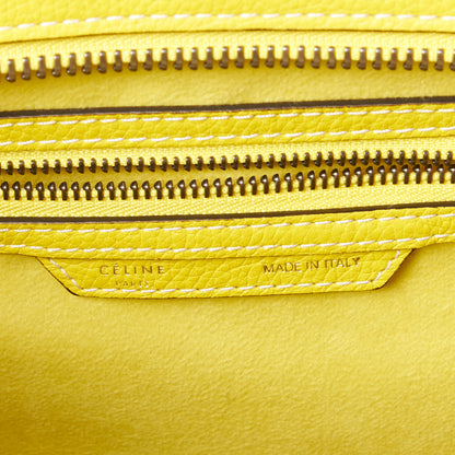 Celine Drummed Calfskin Mini Luggage Citron 8 of 9