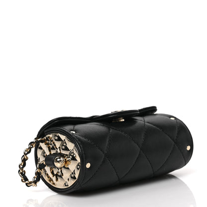 Chanel Lambskin Quilted Box Of Secrets Card Holder With Chain Black 3 of 7