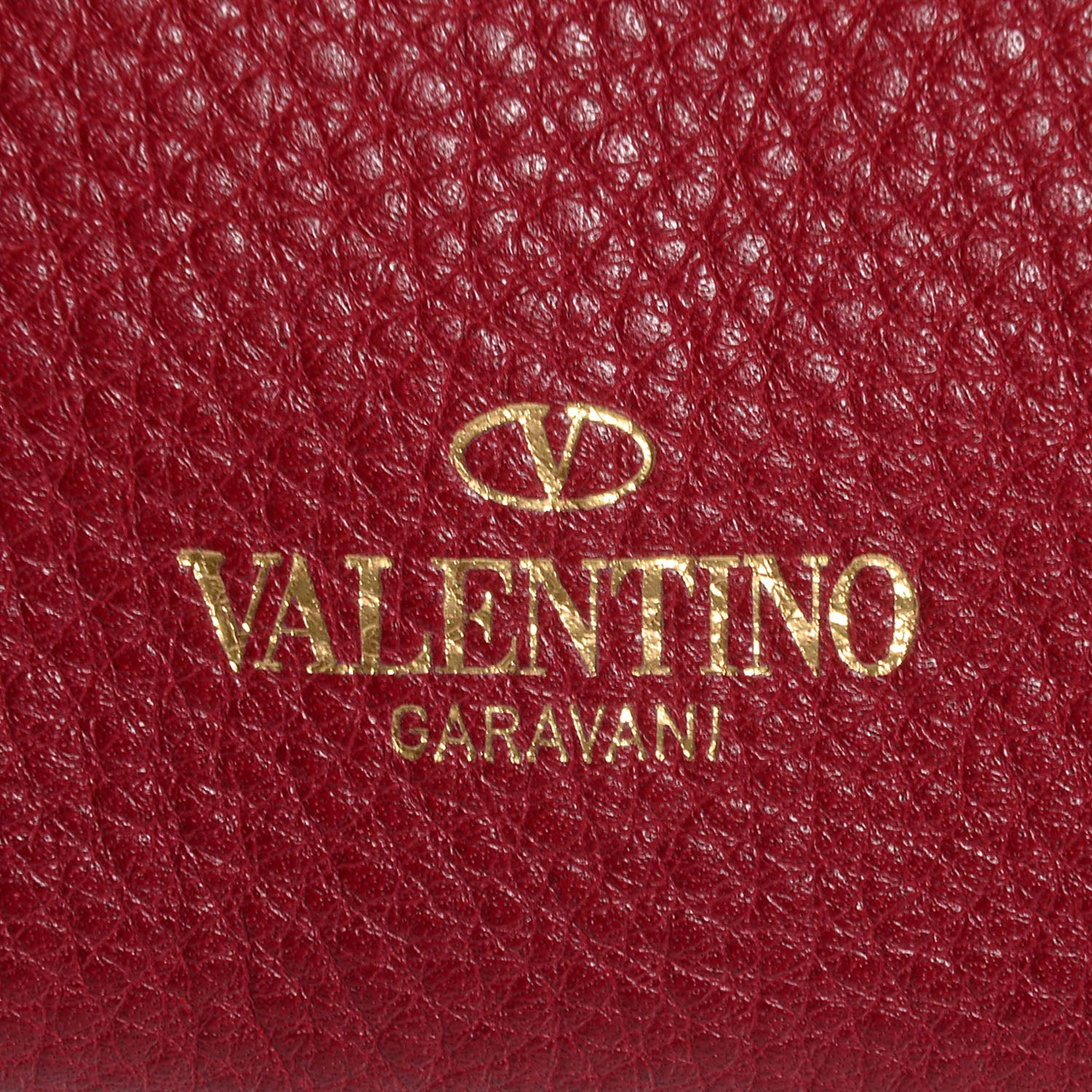 Valentino Garavani Pebbled Calfskin Large Rockstud Zip Wristlet Pouch Red 8 of 8