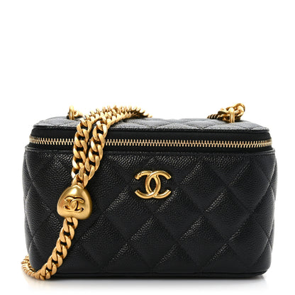 Chanel Caviar Quilted Sweetheart Vanity Case Black 1 of 10