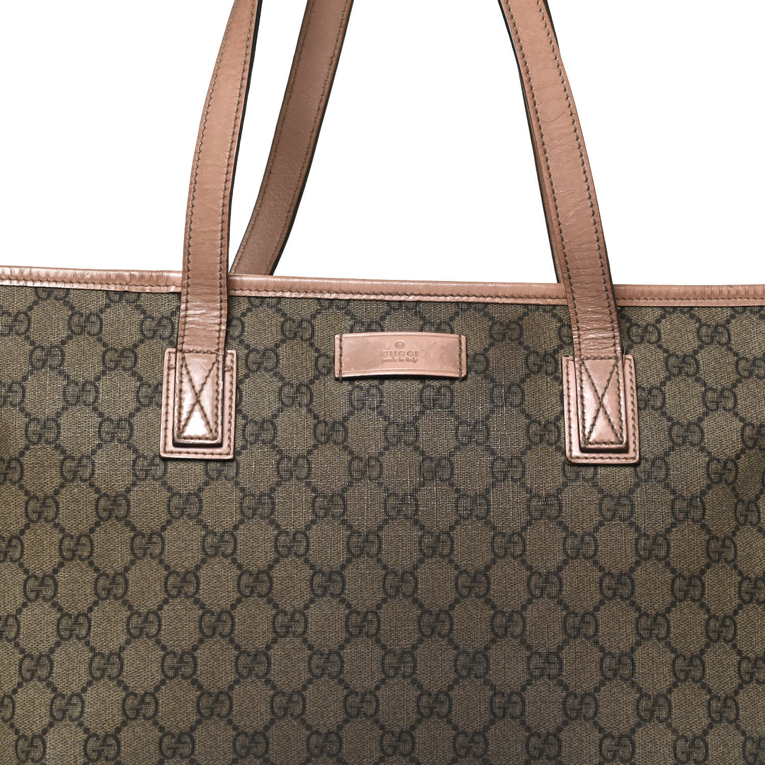 Gucci GG Supreme Monogram Medium Zippered Shopping Tote Pink 8 of 10