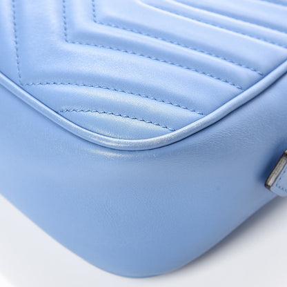 Gucci Calfskin Matelasse Small GG Marmont Chain Shoulder Bag Clear Sky Blue 12 of 19