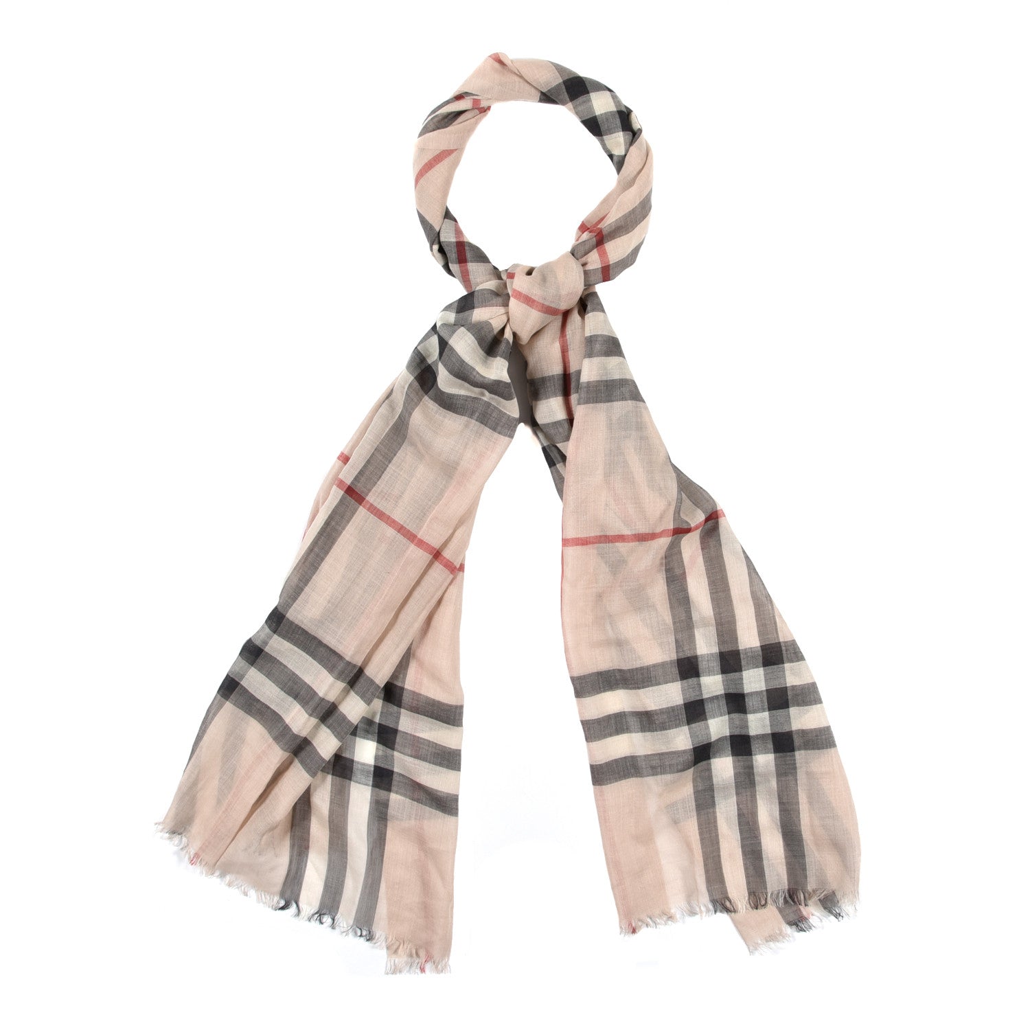 Burberry Wool Silk Gauze Giant Check Scarf Trench 1 of 5