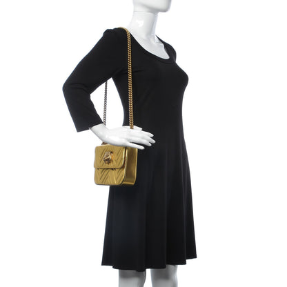 Gucci Metallic Nappa Matelasse Broadway Shoulder Bag Gold 2 of 17