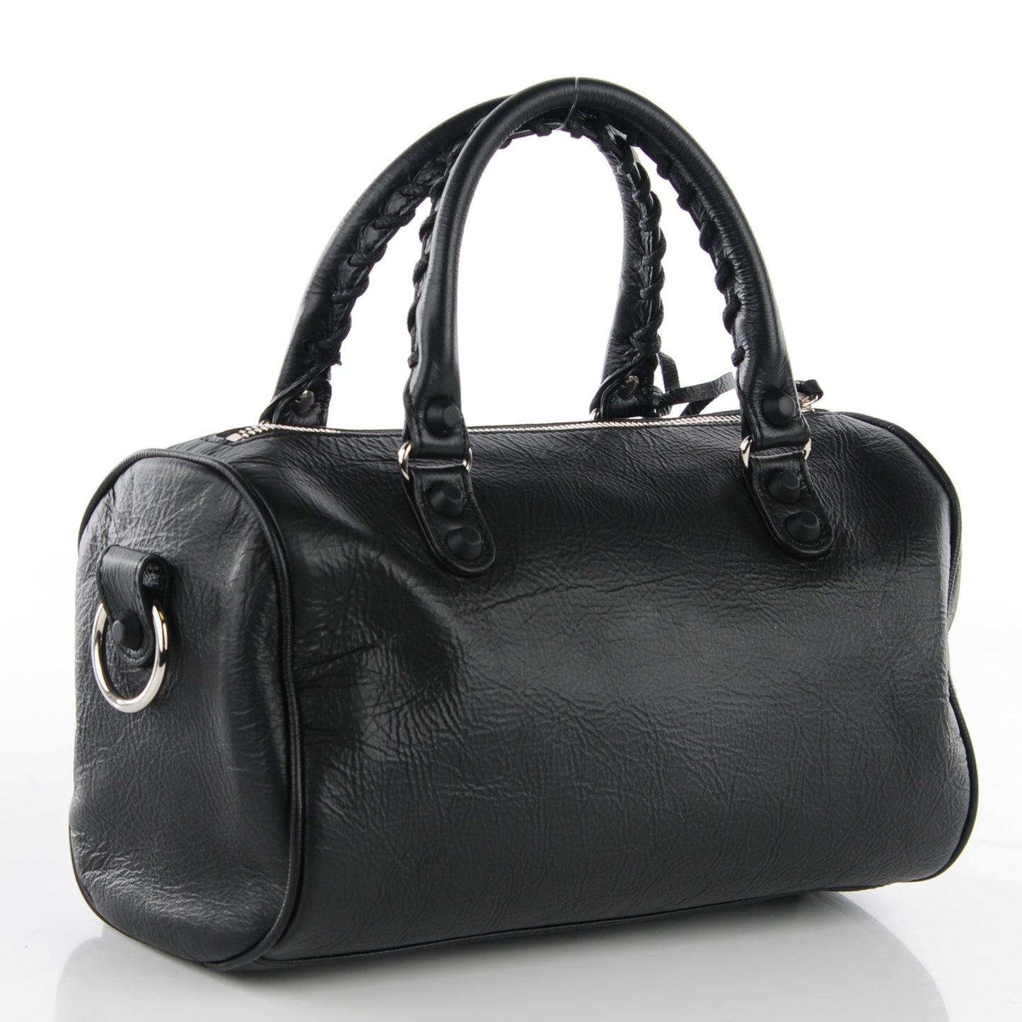 Matte Goatskin Rubber Covered Classic Hardware Mini Twiggy Black