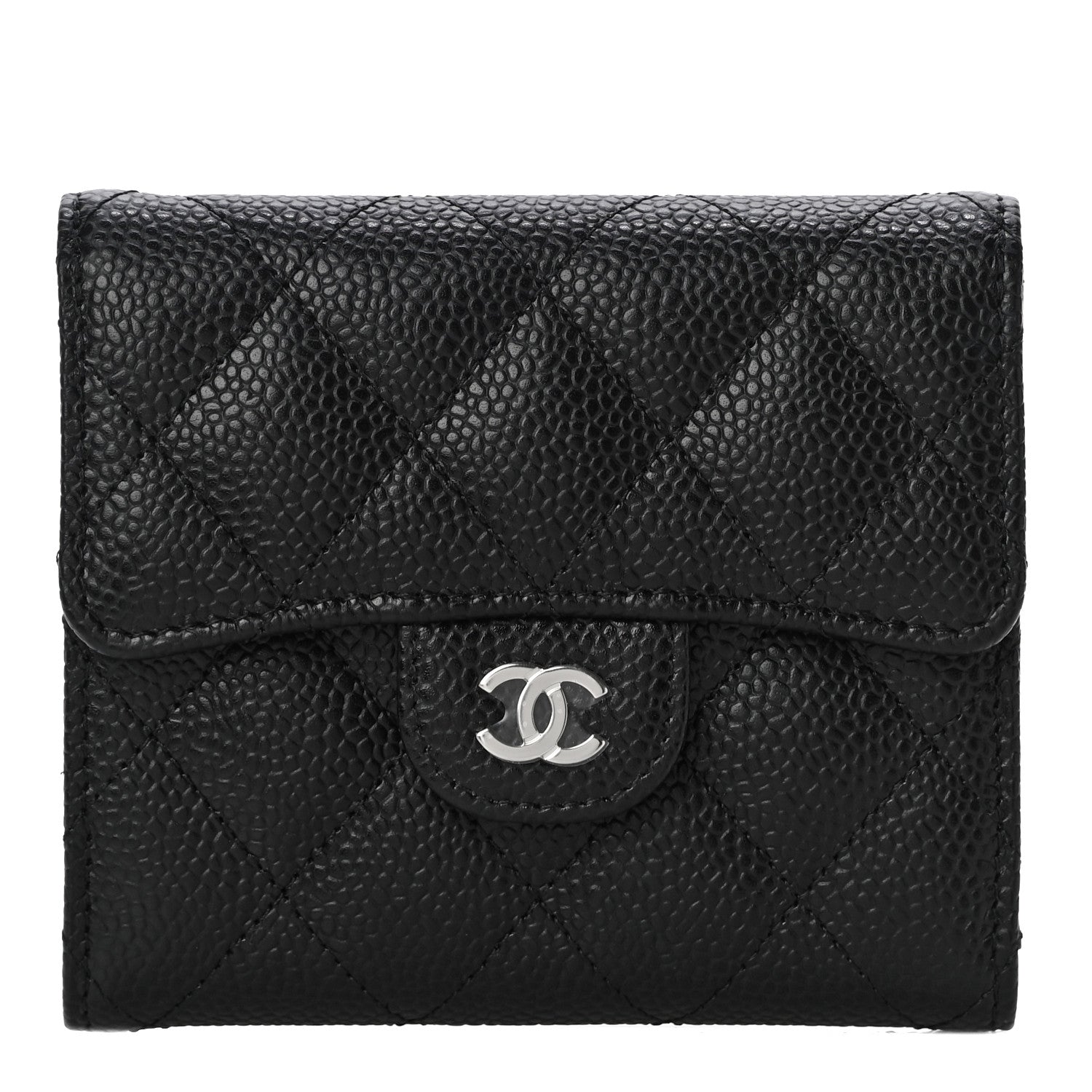 Chanel Caviar Quilted Compact Flap Wallet Black 1 of 12