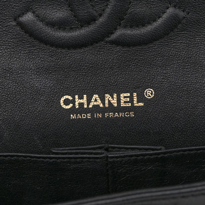 Chanel Lambskin Chevron Quilted Medium Double Flap Black 6 of 12