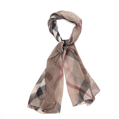 Burberry Silk Chiffon Smoked Check Scarf Trench 1 of 6