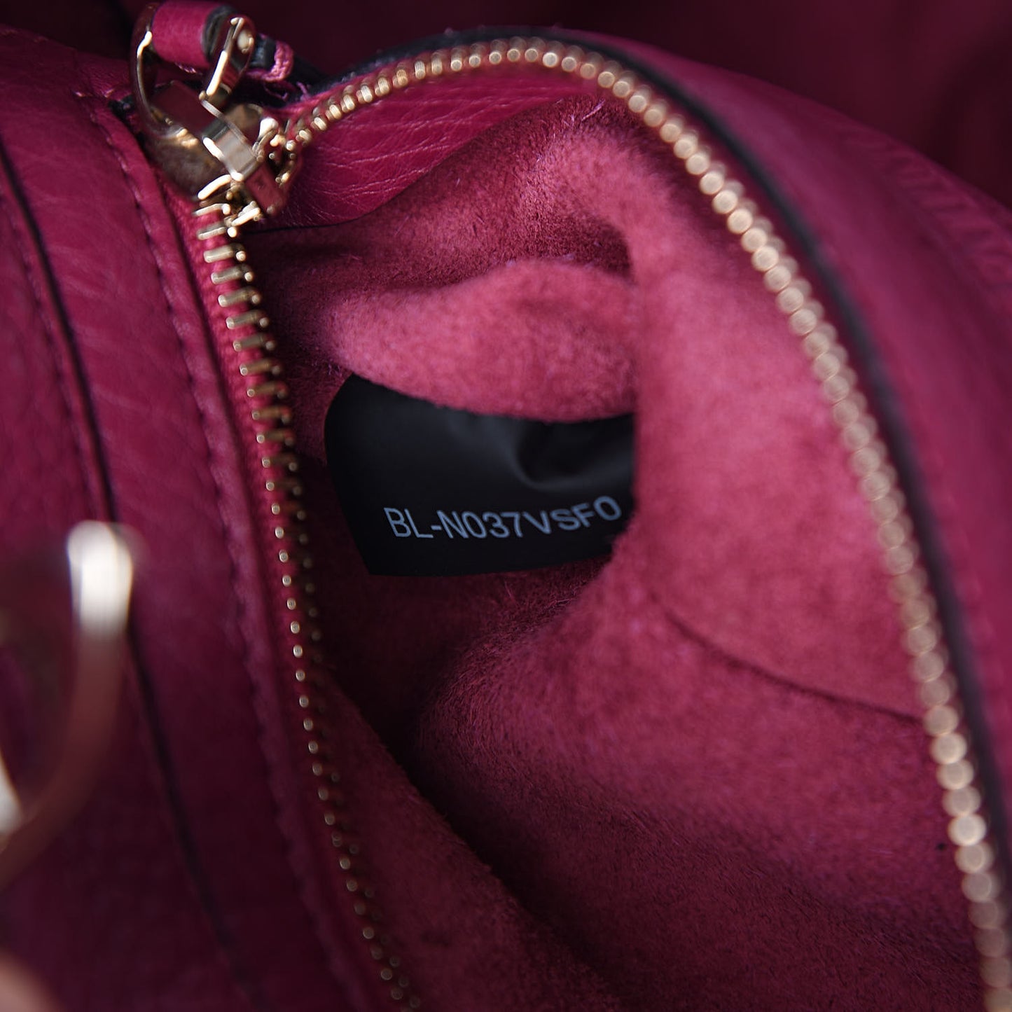 Grained Calfskin Small Rockstud Tote Deep Cyclamin