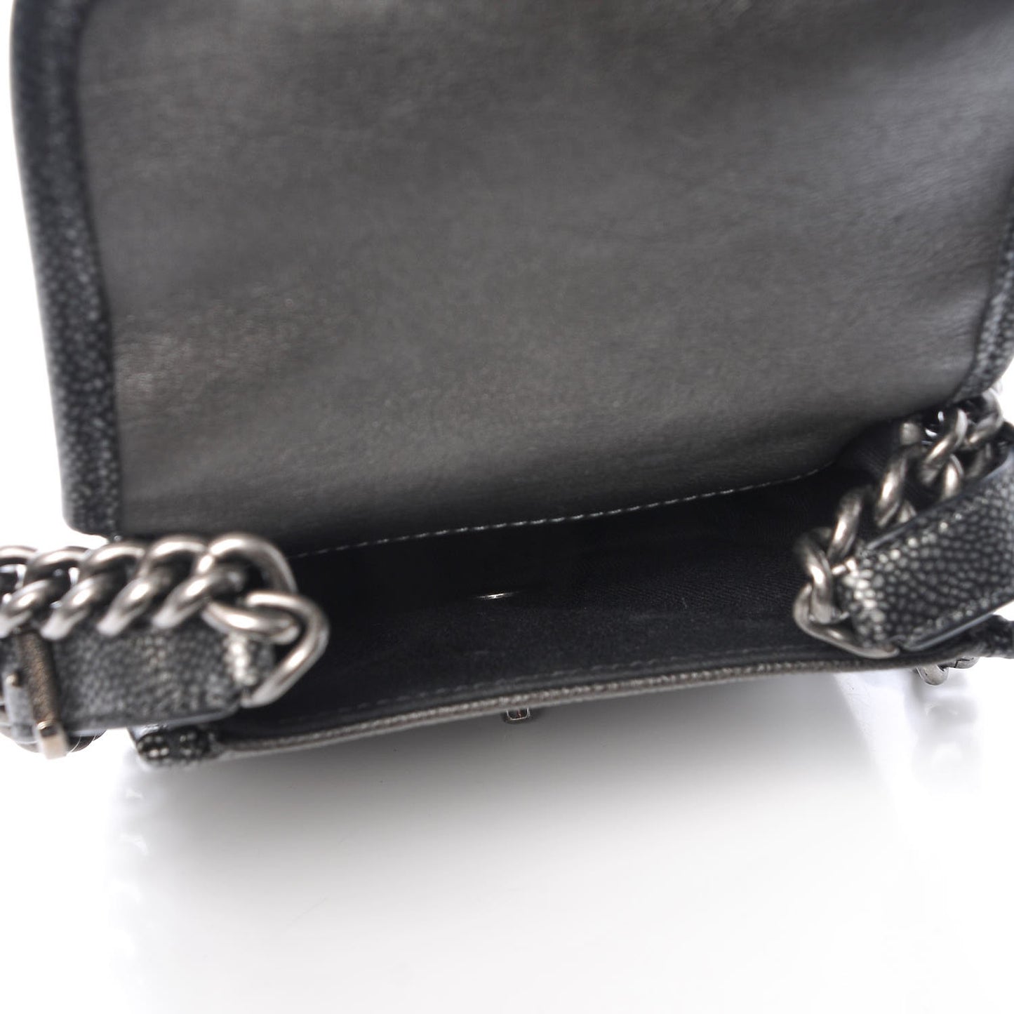 Iridescent Calfskin Mini Back To School Crossbody Flap Anthracite