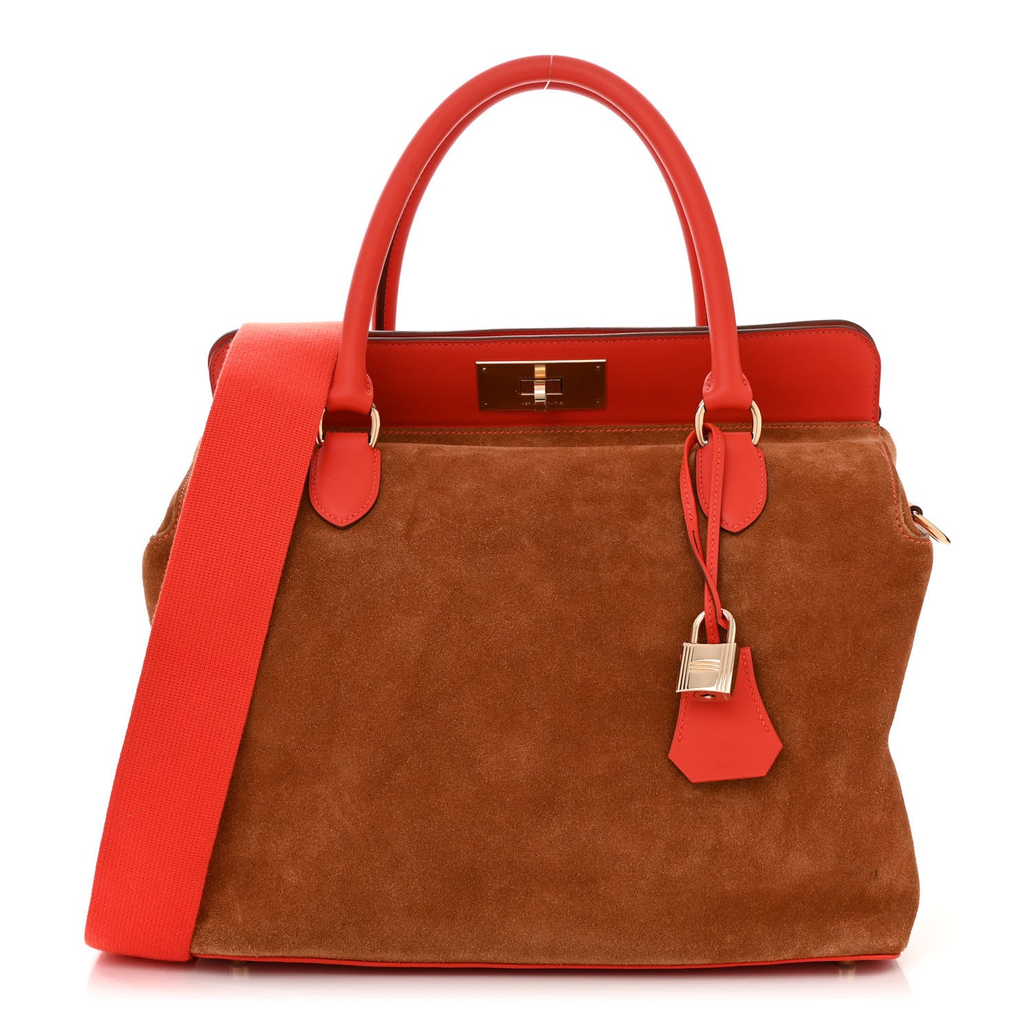 Hermes Veau Grizzly Swift Toolbox 33 Chamois Capucine 1 of 13