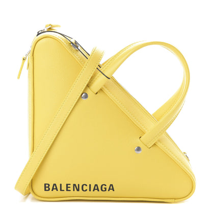 Balenciaga Shiny Day Calfskin Logo XS Triangle Duffle Jaune Black 1 of 9