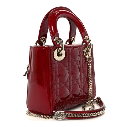 Christian Dior Patent Cannage Mini Lady Dior Red 3 of 11