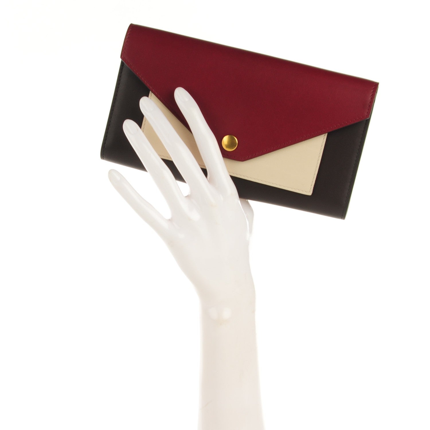Celine Smooth Calfskin Pocket Tri-Fold Multifunction Envelope Flap Wallet Dark Rust 2 of 8