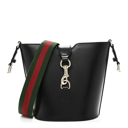 Gucci Tritone Calfskin Web Mini Ophidia Bucket Bag Black 1 of 10