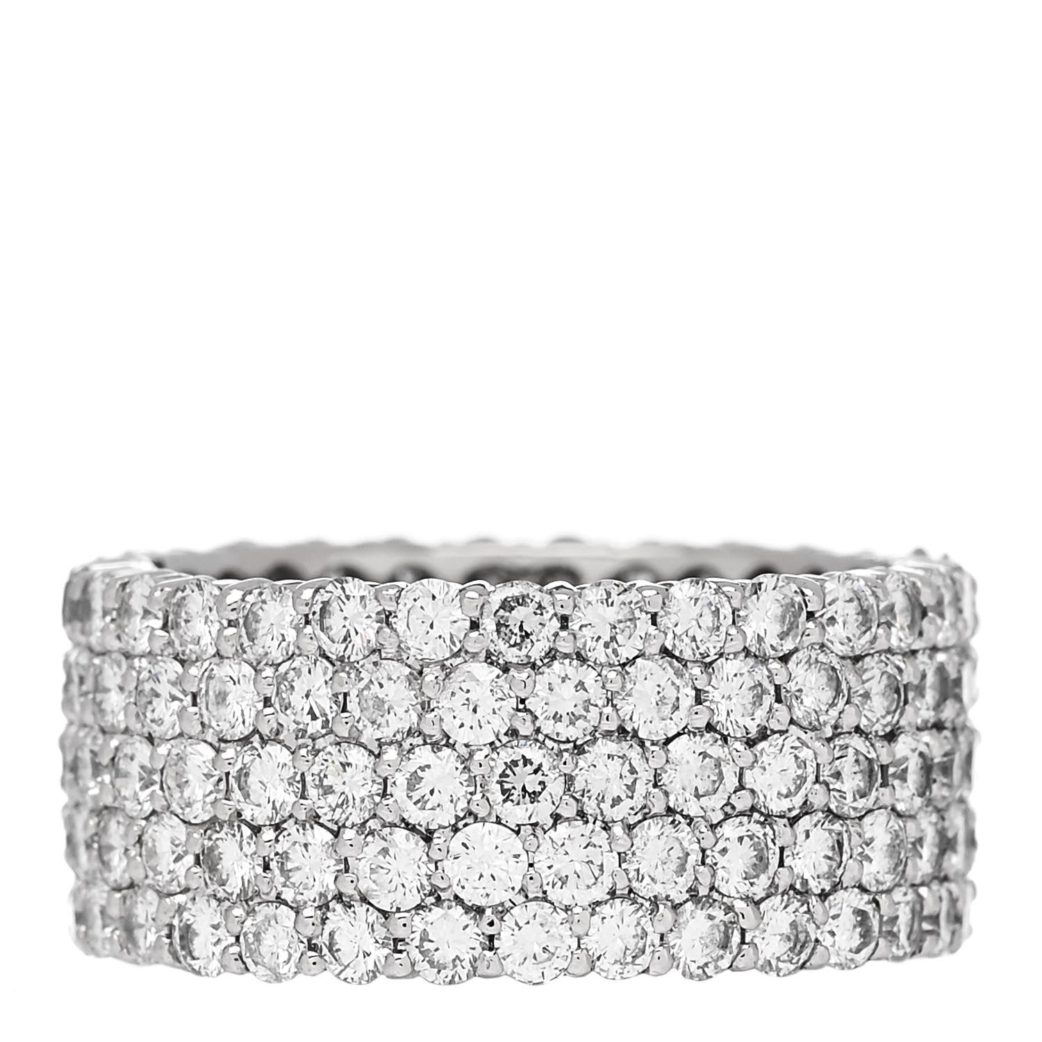 Parker & West by FASHIONPHILE Platinum Diamond 5.24ctw Five Row Eternity Band Ring 58 8.5 3 of 8