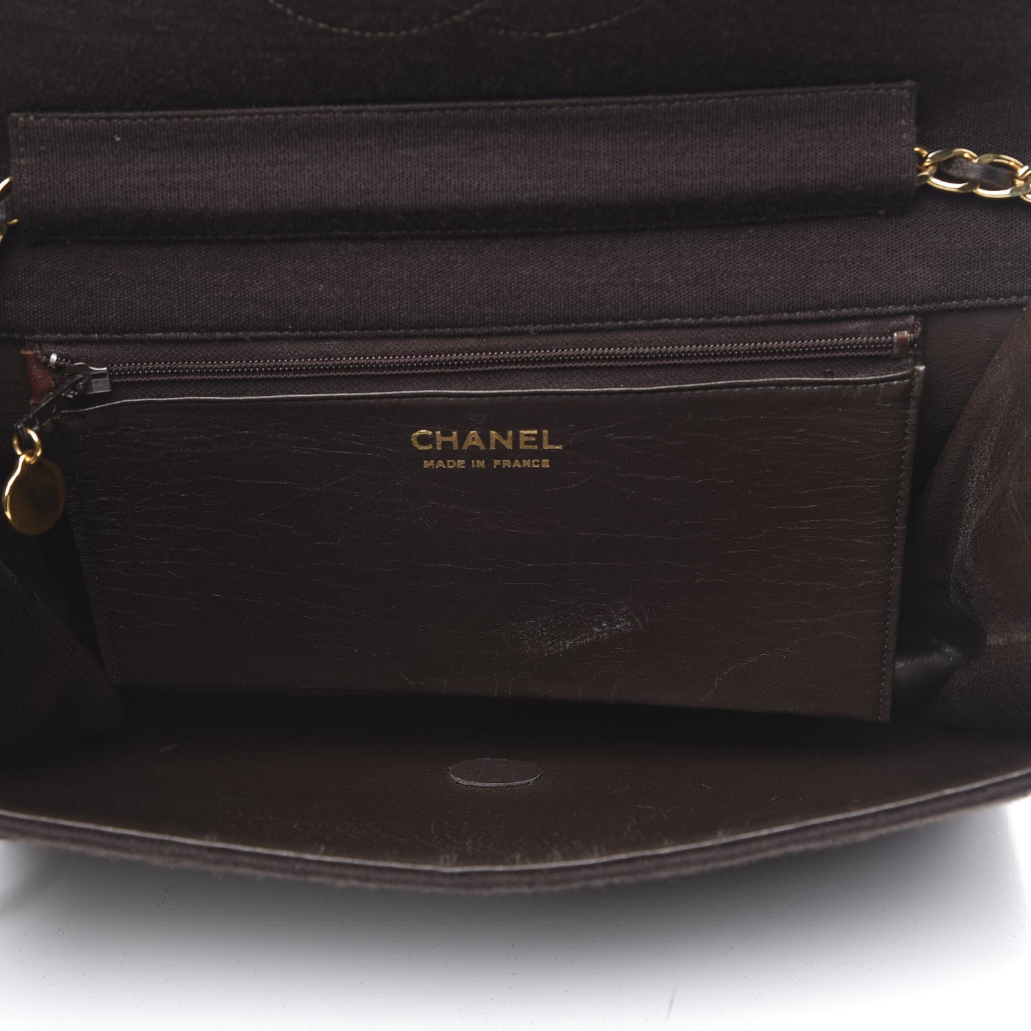 Chanel Jersey Quilted Medium Single Flap Brown 5 of 12