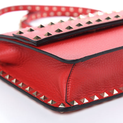 Valentino Garavani Pebbled Calfskin Rockstud Side Slip Crossbody Rouge Pur 8 of 9