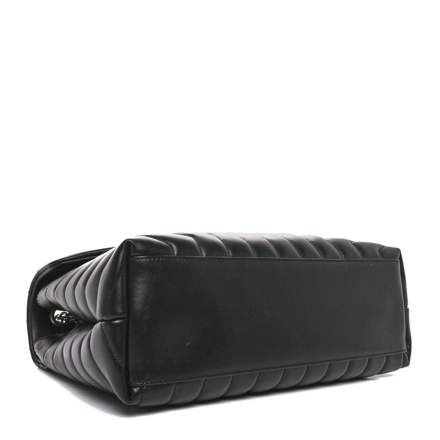 Calfskin Y Quilted Monogram Medium Loulou Chain Satchel Black