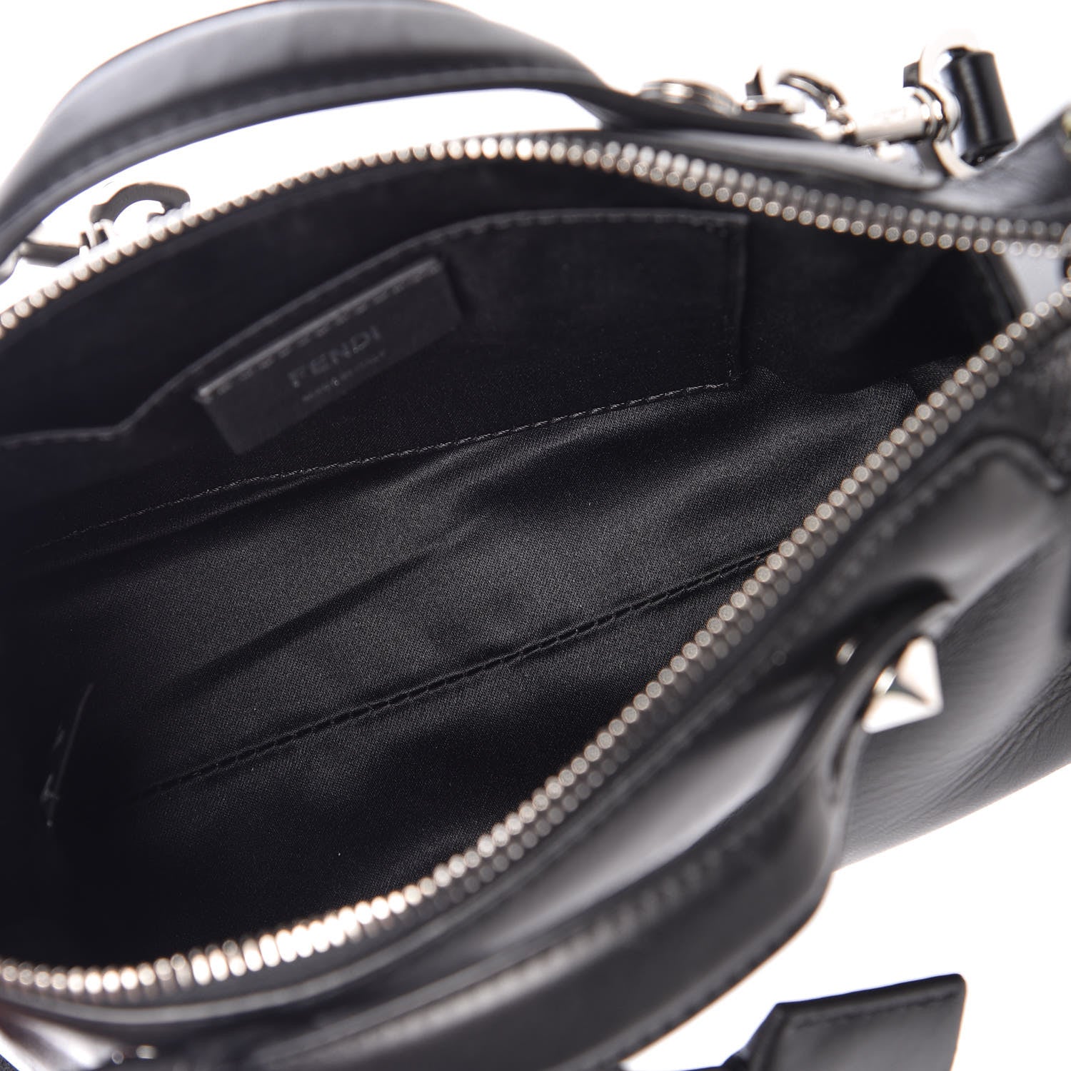 Fendi Shiny Nappa Crystal Croc Tail Mini By The Way Boston Bag Black Smoky Quartz 5 of 12