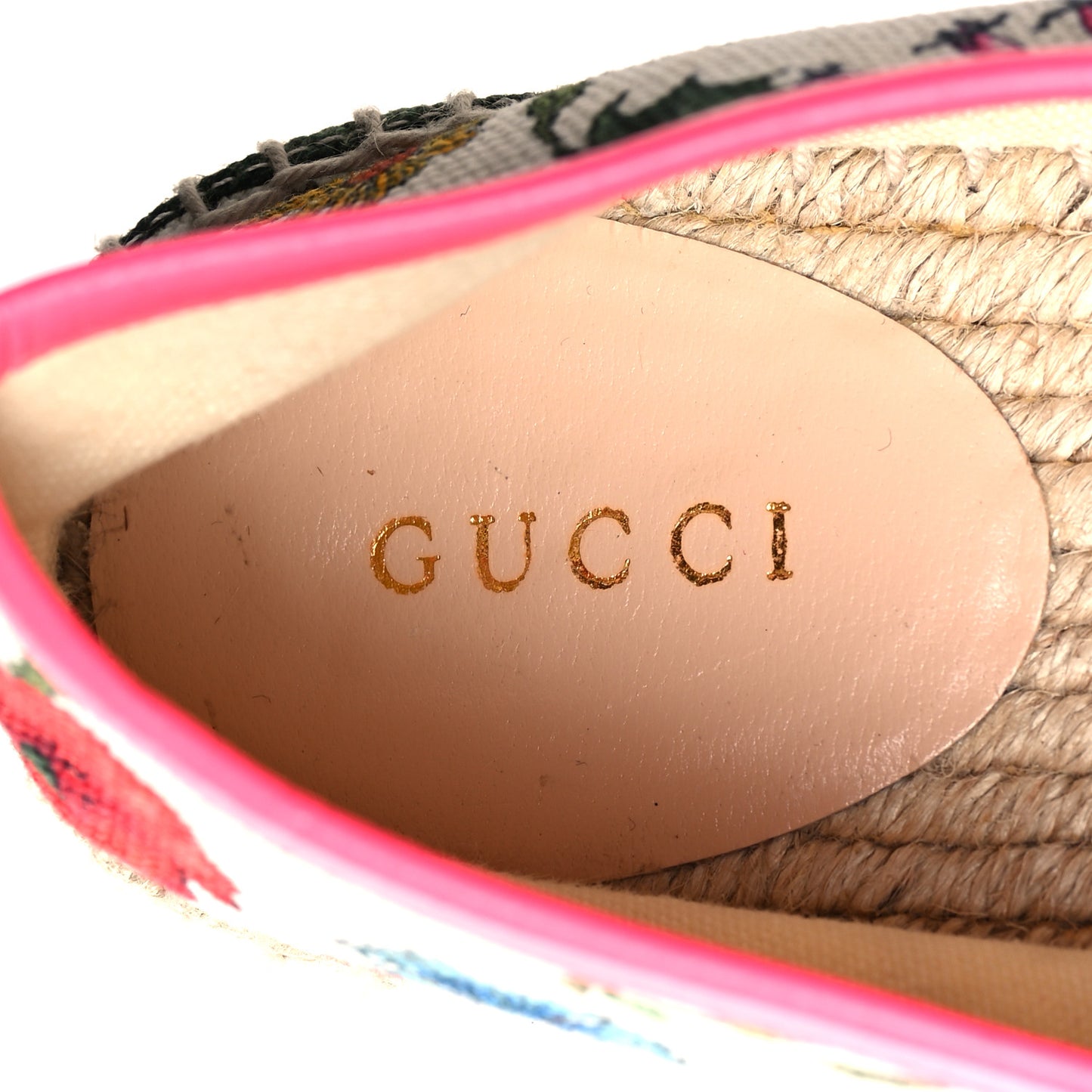Canvas Flora Print Platform Espadrilles 38 White Multicolor Fuxia