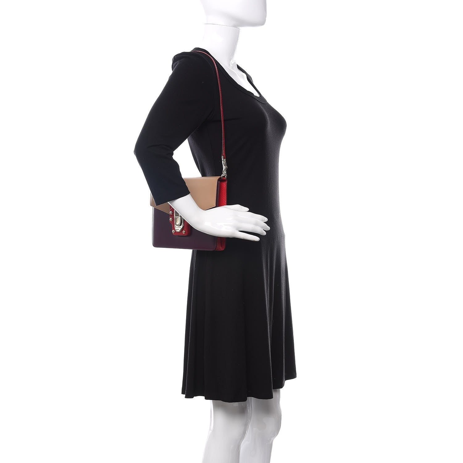 Dolce & Gabbana Calfskin Ayers Lucia Shoulder Bag Ghiaccio Mosto 2 of 9