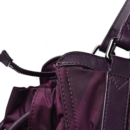 Burberry Nylon Check Small Buckleigh Packable Tote Purple 14 of 18