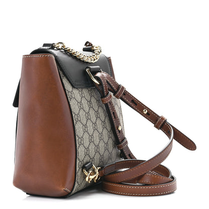 Gucci GG Supreme Monogram Calfskin Padlock Backpack Beige Cuir Black 3 of 12