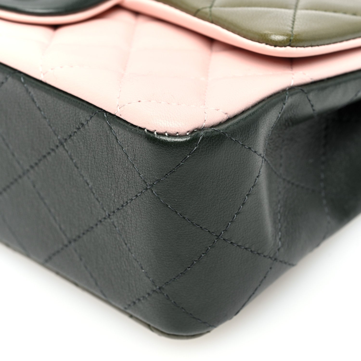 Chanel Lambskin Quilted Tri-Color Mini Rectangular Flap Green Pink 10 of 10