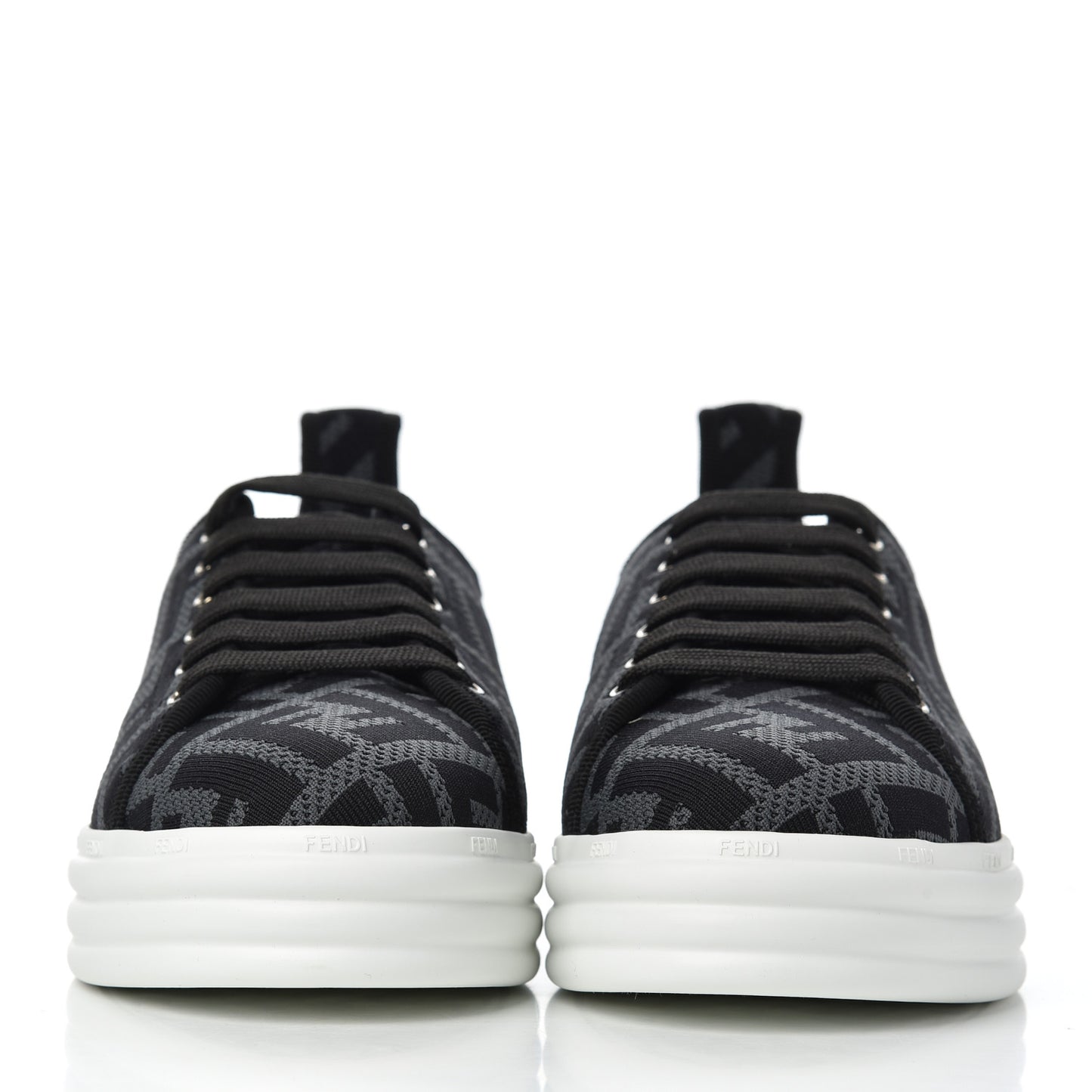 Fabric FF Micro-Perforated Rise Low Top Sneakers 37 Charcoal Black