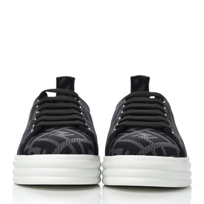 Fendi Fabric FF Micro-Perforated Rise Low Top Sneakers 37 Charcoal Black 2 of 9