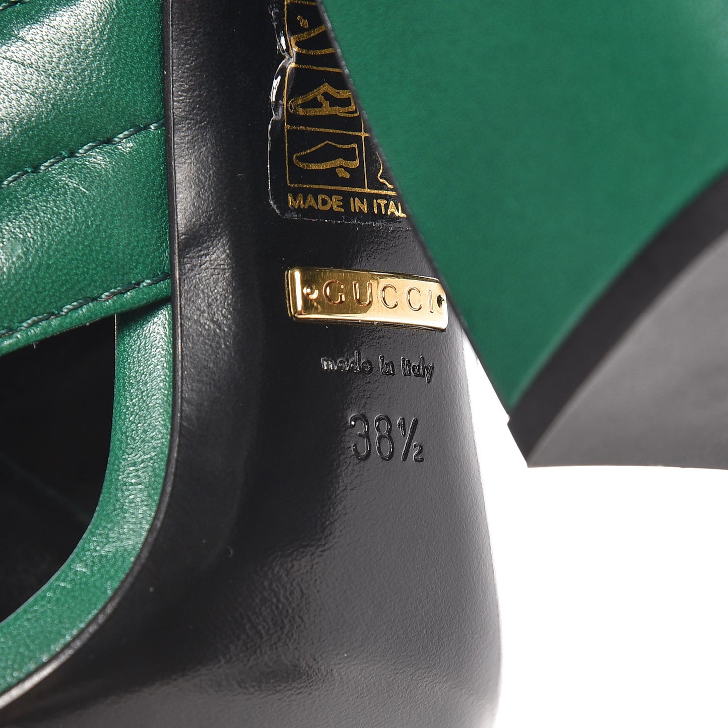 Malaga Kid Webby Crossover High Heel Slide Sandals 38.5 Emerald