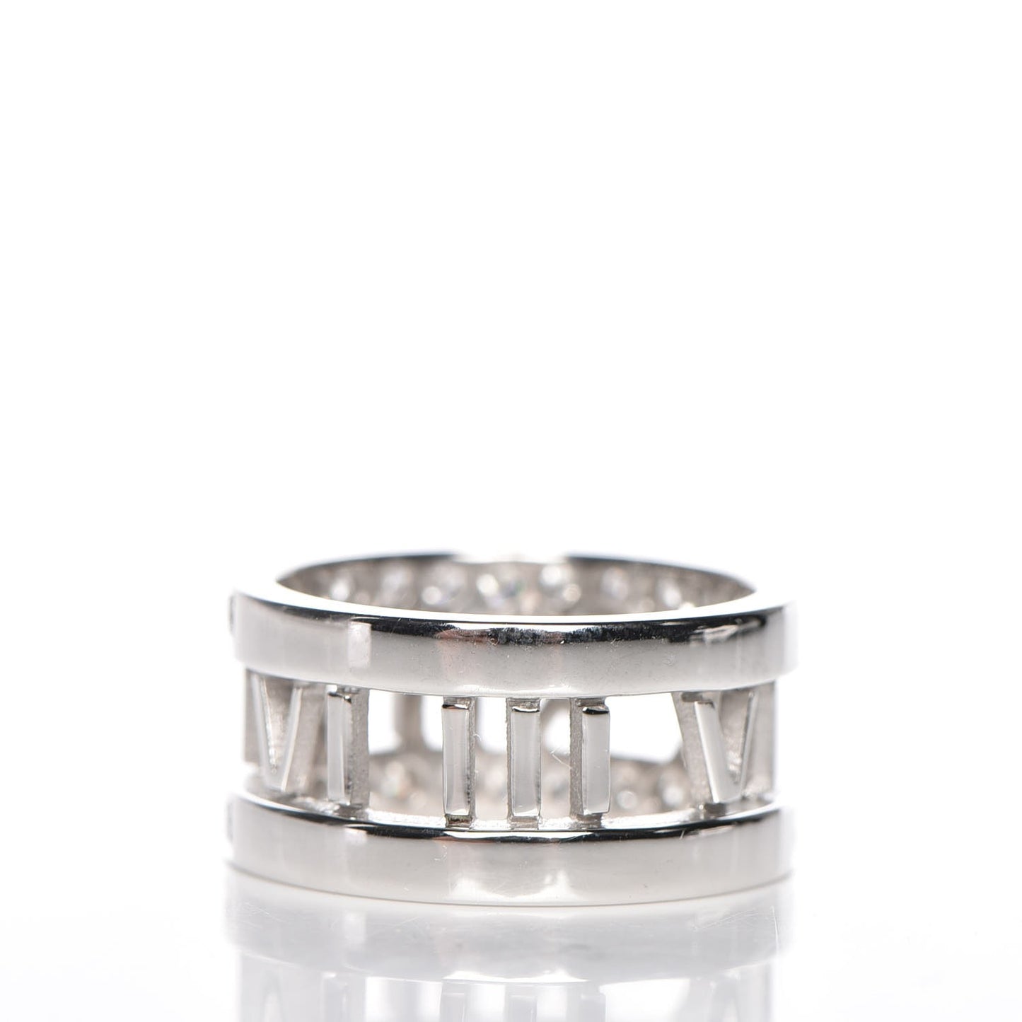18K White Gold Diamond Atlas Open Ring 4