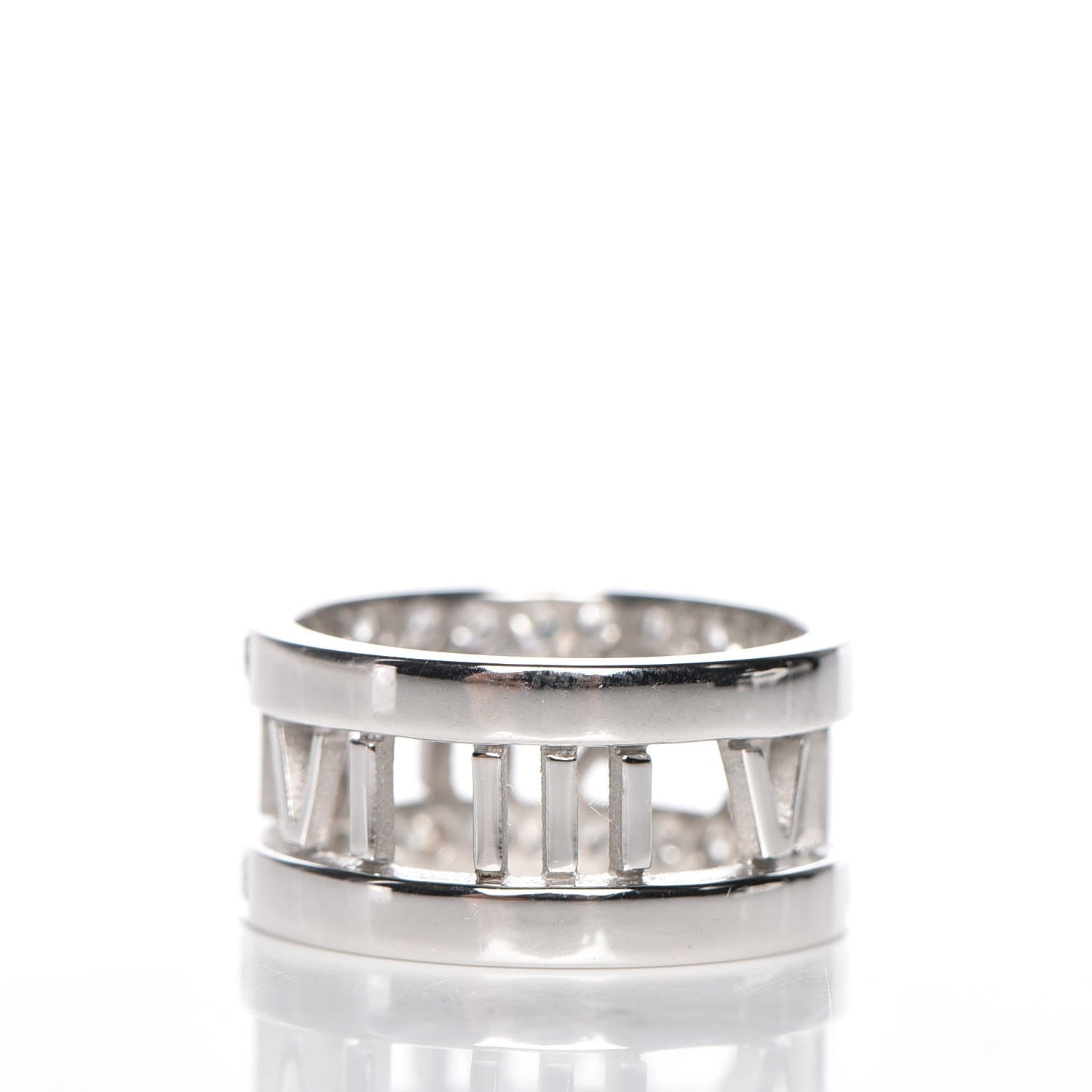 Tiffany 18K White Gold Diamond Atlas Open Ring 4 4 of 10