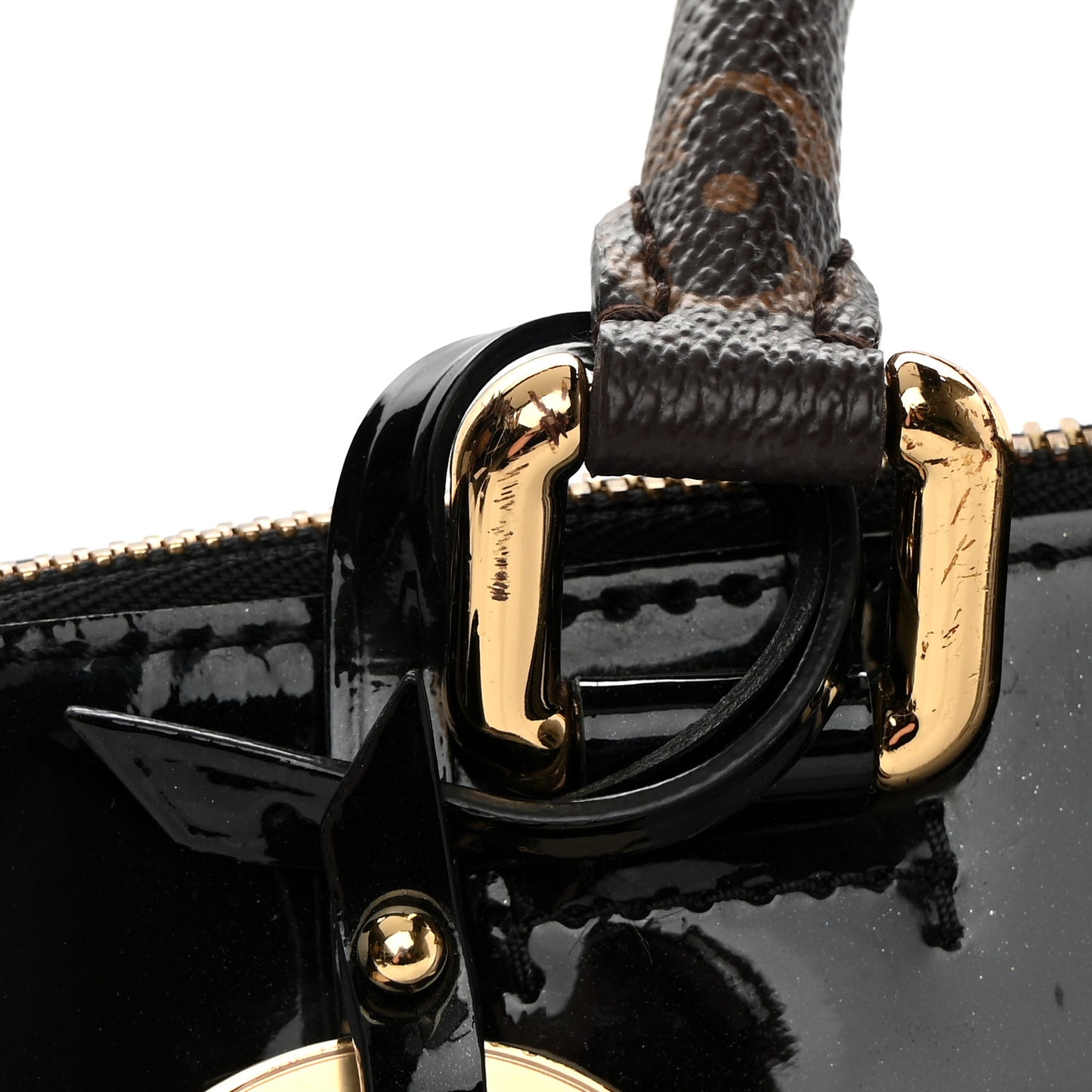 Patent Calfskin Miroir Tote Black