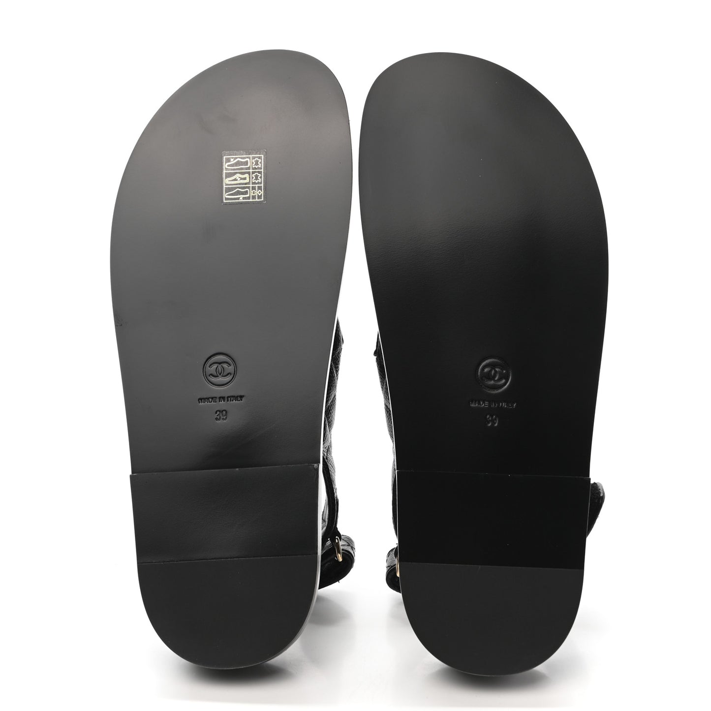 Grained Calfskin Velcro Dad Sandals 39 Black