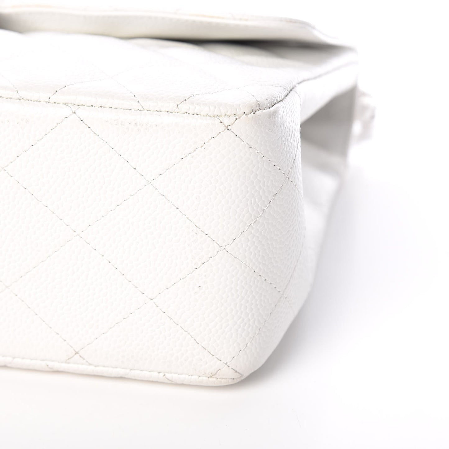Caviar Quilted Jumbo Single Flap White