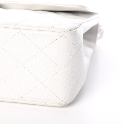 Chanel Caviar Quilted Jumbo Single Flap White 14 of 18