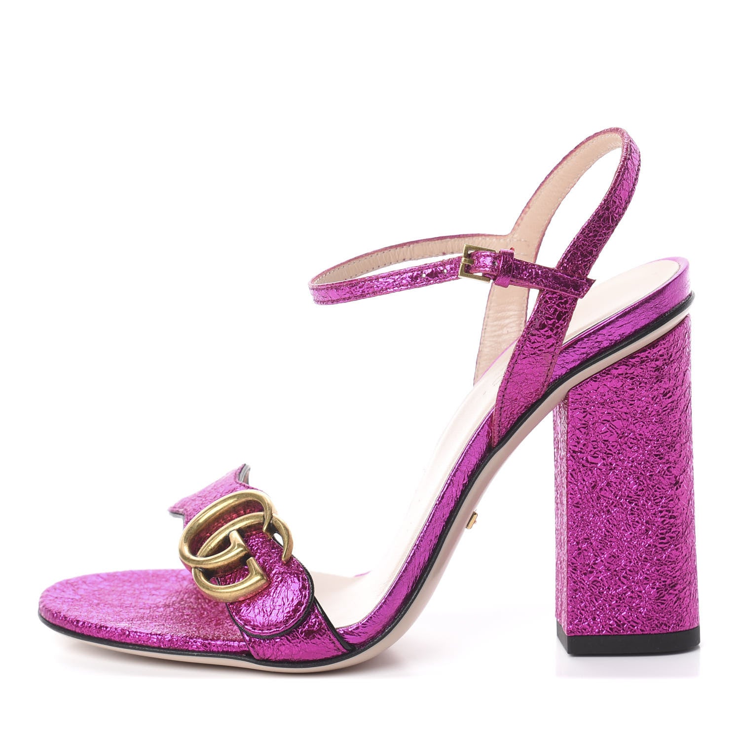 Gucci Galassia GG Marmont Ankle Wrap 105mm Sandals 35.5 Fuxia 1 of 7