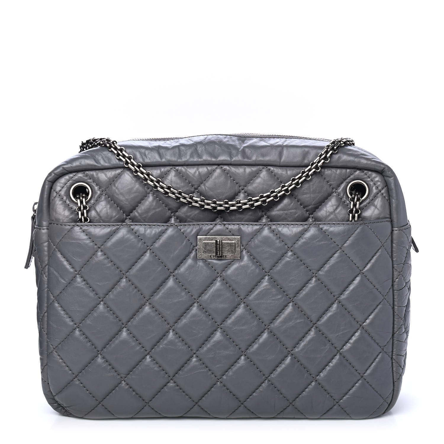 Chanel Aged Calfskin Quilted Large Reissue Camera Case Grey 1 of 4