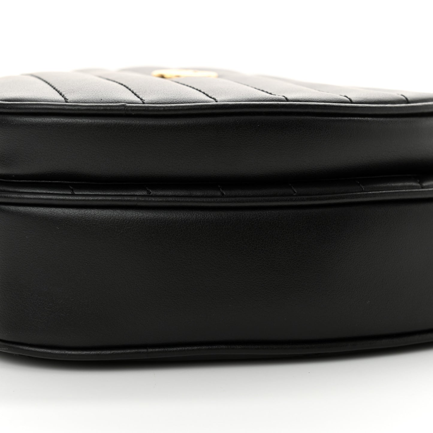 Calfskin Matelasse Diagonal Mini Interlocking G Heart Shoulder Bag Black