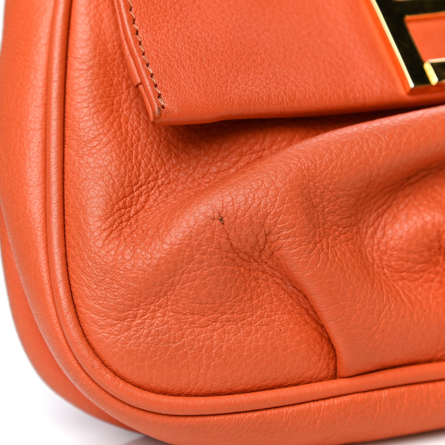 Vitello Flamingo Fendista Pouchette Crossbody Arancio