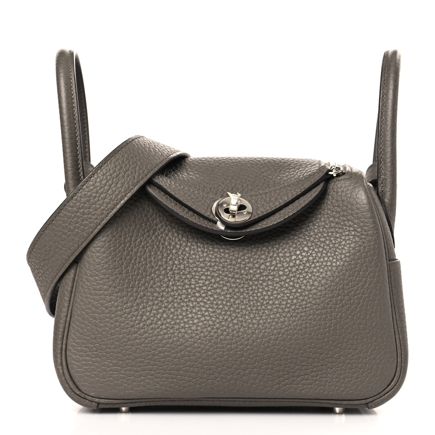 Hermes Taurillon Clemence Mini Lindy 20 Etain 1 of 10
