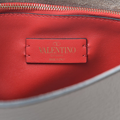 Valentino Garavani Pebbled Calfskin Rockstud Flip Lock Flap Messenger Poudre 6 of 9