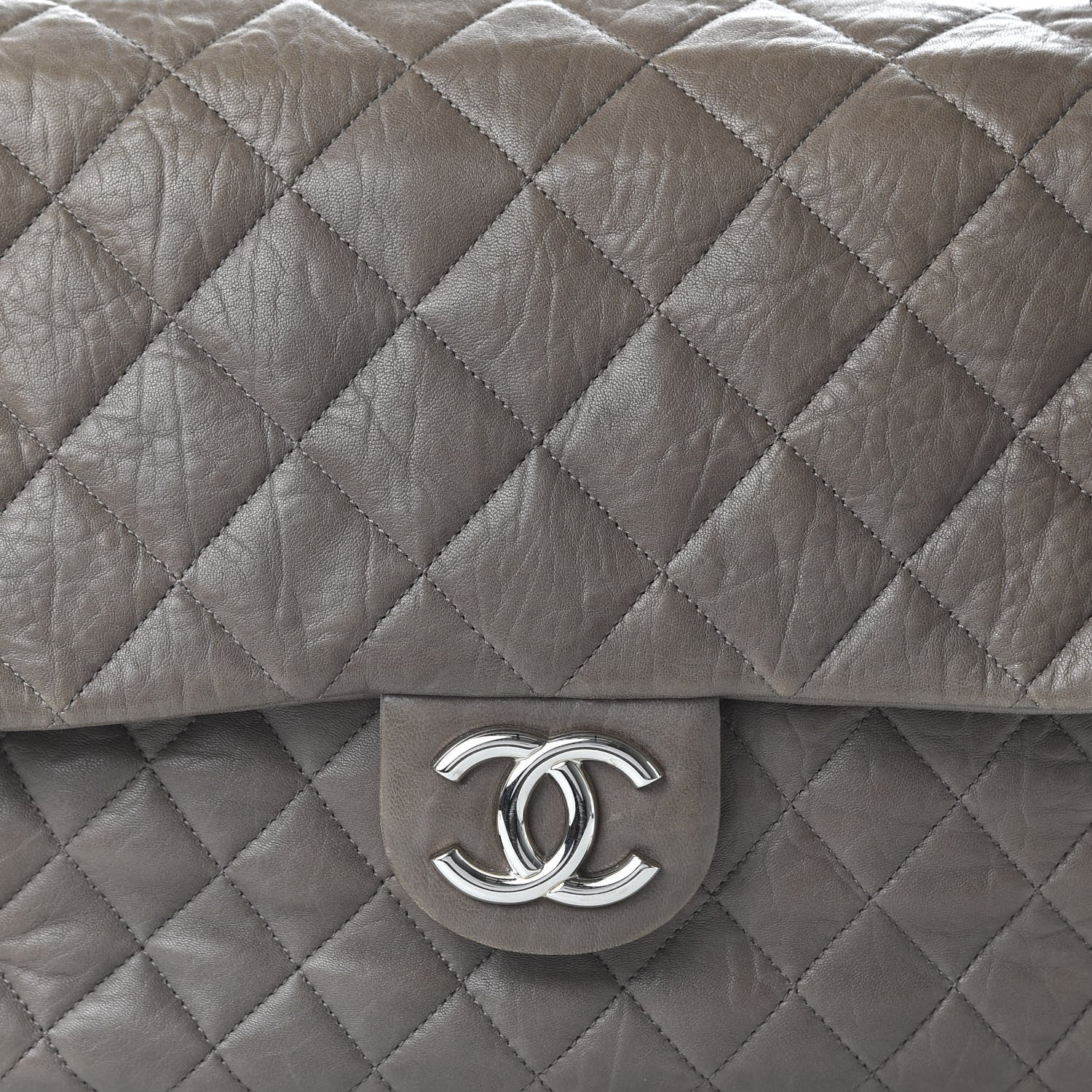 Chanel Washed Lambskin Quilted Maxi Chain Around Flap Taupe 10 of 10