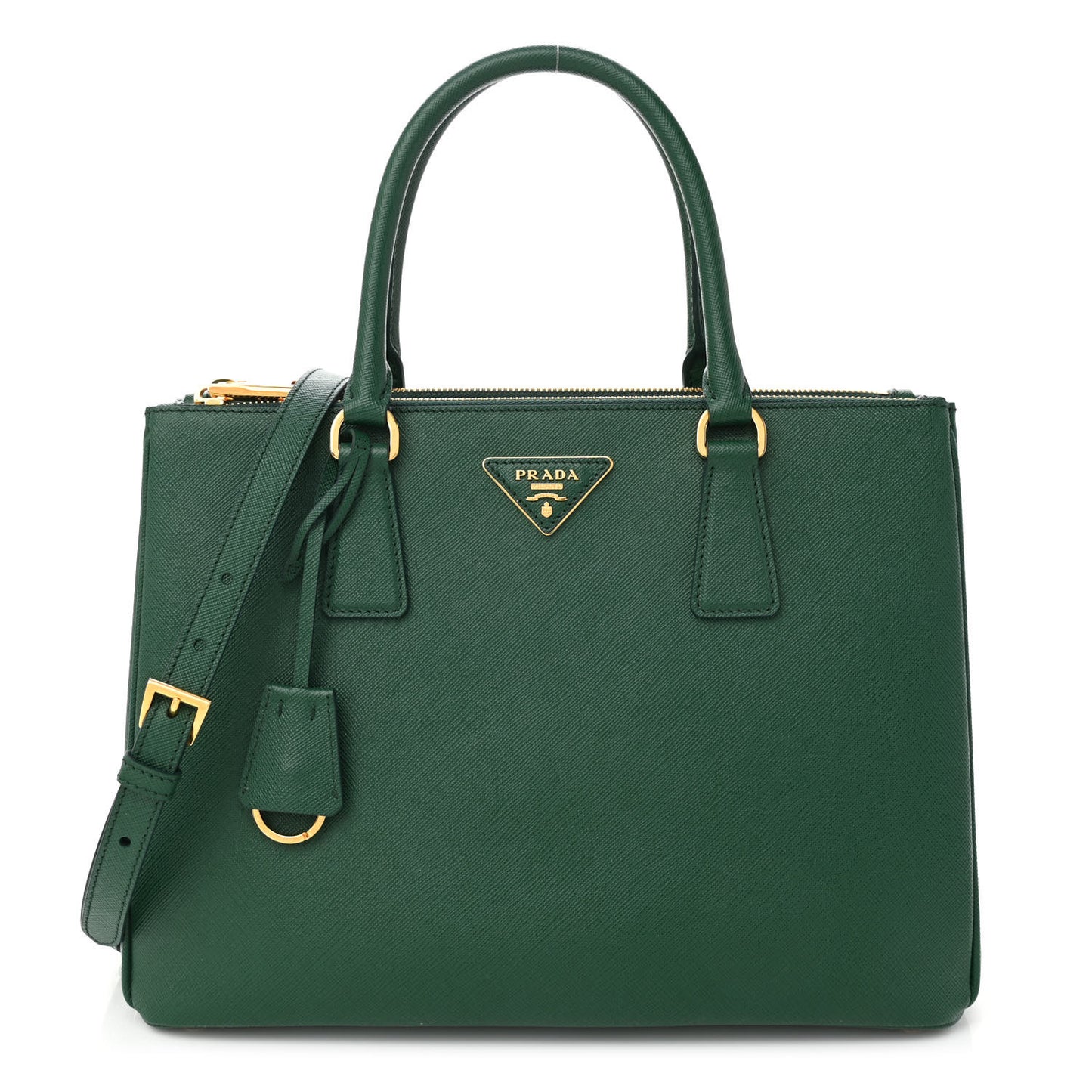 Saffiano Lux Large Galleria Double Zip Tote Biliardo
