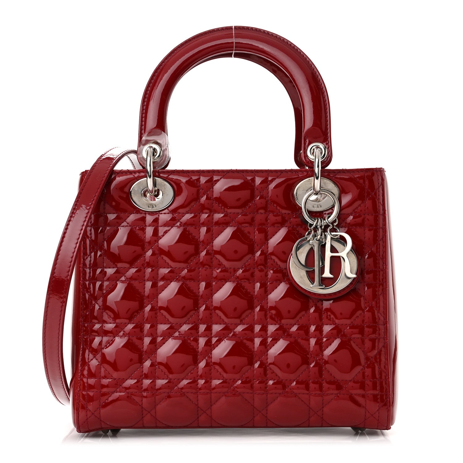 Christian Dior Patent Cannage Medium Lady Dior Red 1 of 10